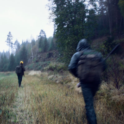 Going to the Stands in a Rainy Day