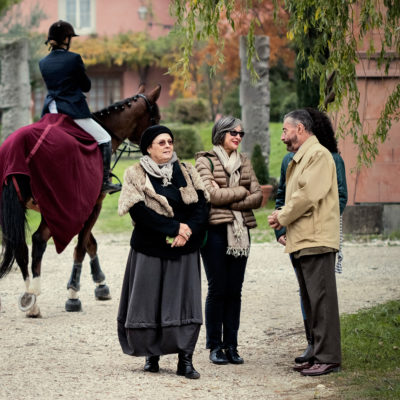 Horsewomen and Hunt Followers at the Beginning of a Hunt Day