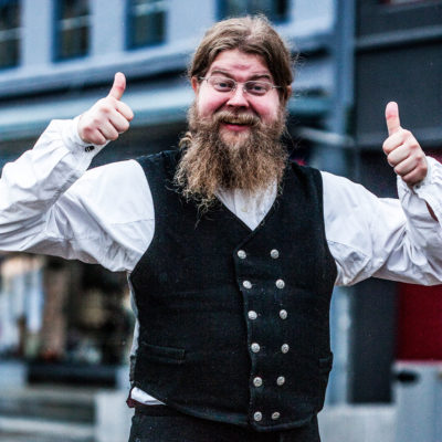Eccentric Citizen of Bergen Posing for a Photo