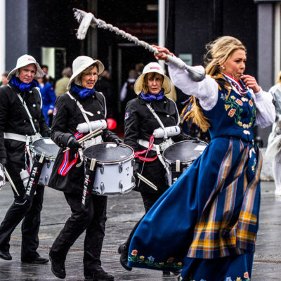 Celebratory Parade against the Wind on the Islands of Lofoten