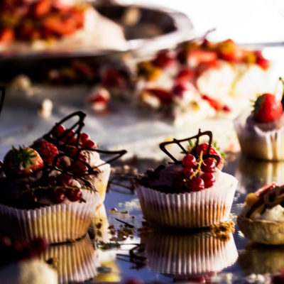 Pastries Garnished with Currant