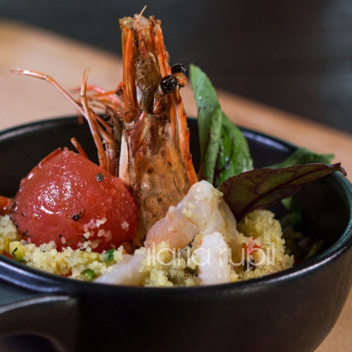 Smoked Bulgur Salad and Argentina Shrimps